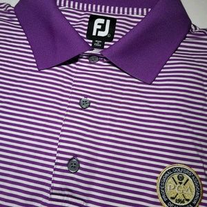 ⛳FOOTJOY FJ PGA Polo Shirt Purple Striped Large